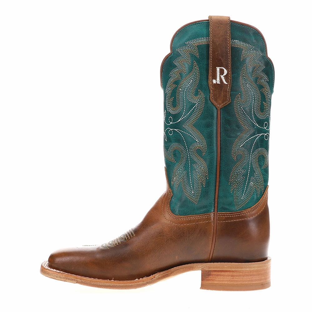 Reliable Support Stable Support Cold Climate Honey Cowhide Embroidered Wide Square Toe Cowboy Boots