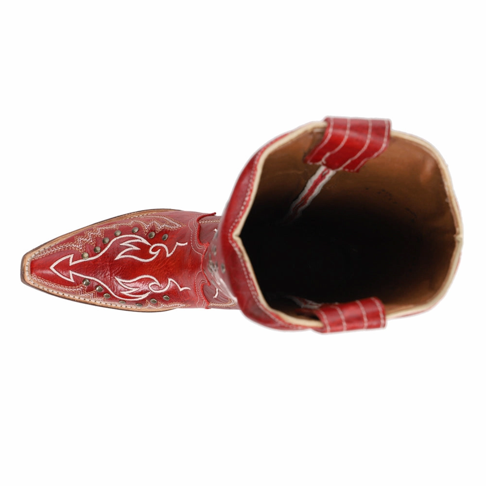 Anti Odor Cold Climate Embroidered And Studded Snip Toe Cowboy Boots