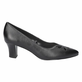 Office Hours Long Form Pat Cut Out Pointed Toe Block Heel Pumps