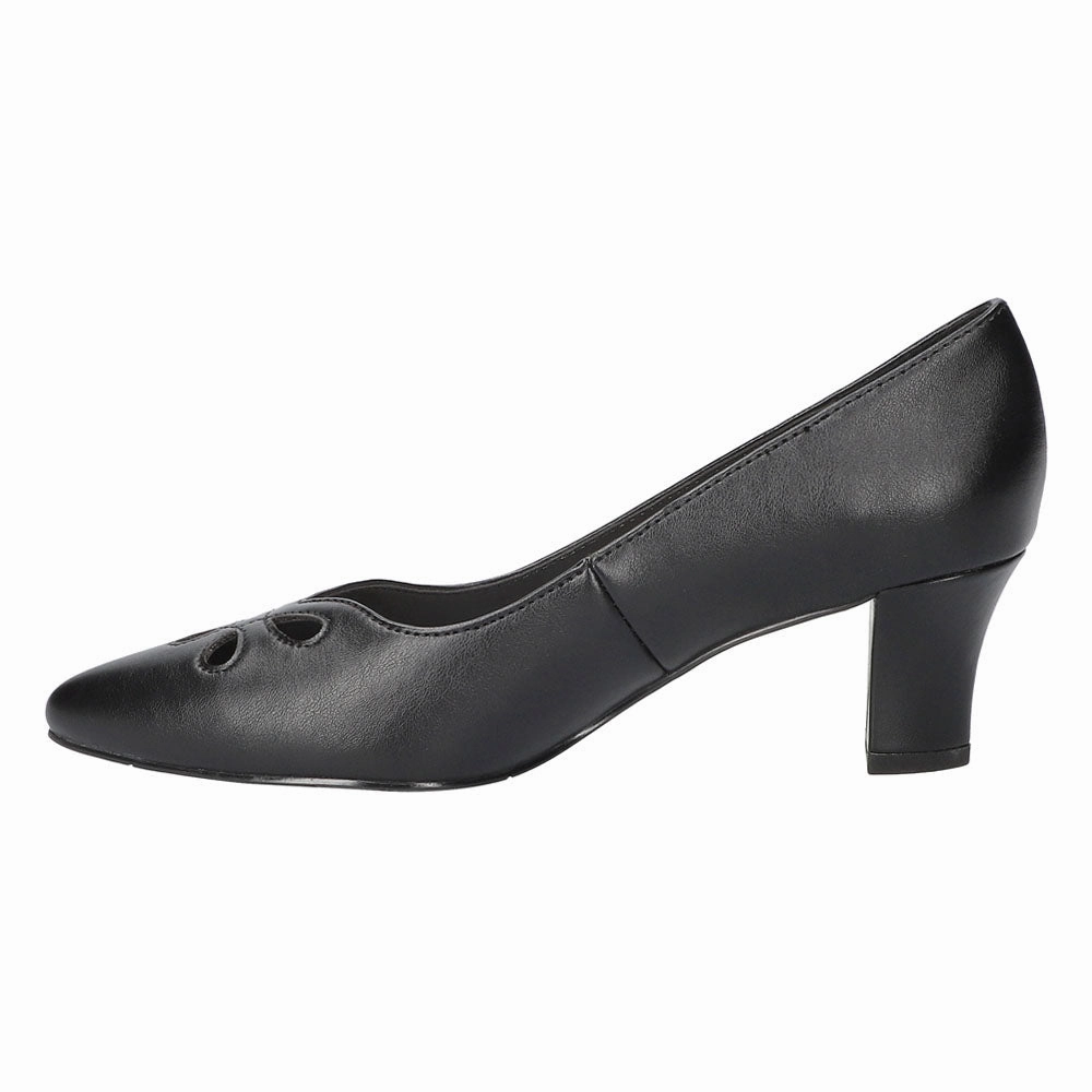 Pat Cut Out Pointed Toe Block Heel Pumps Non Stop Posture Boost