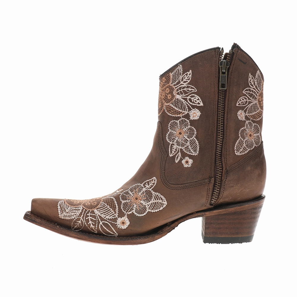 Adventure Driven Open Toe Floral Embroidered Snip Toe Cowboy Booties
