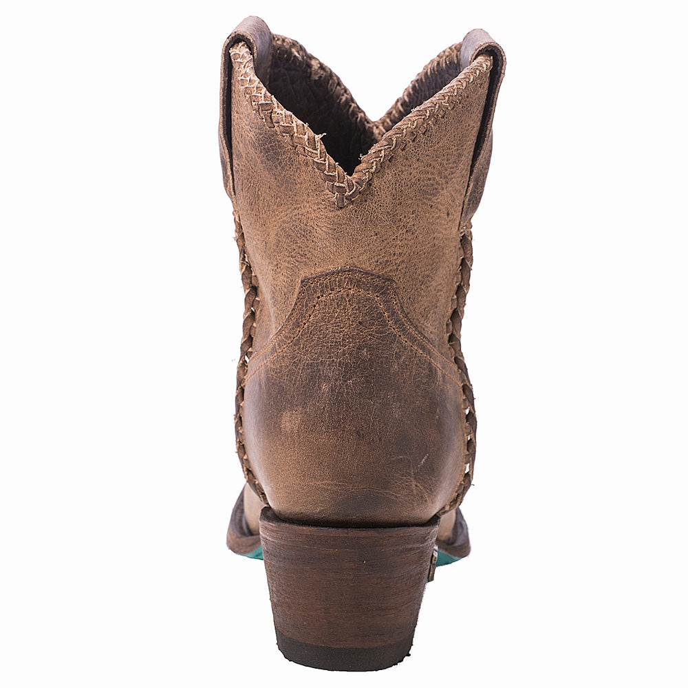 slim fit Plain Jane Braided Round Toe Cowboy Bootie