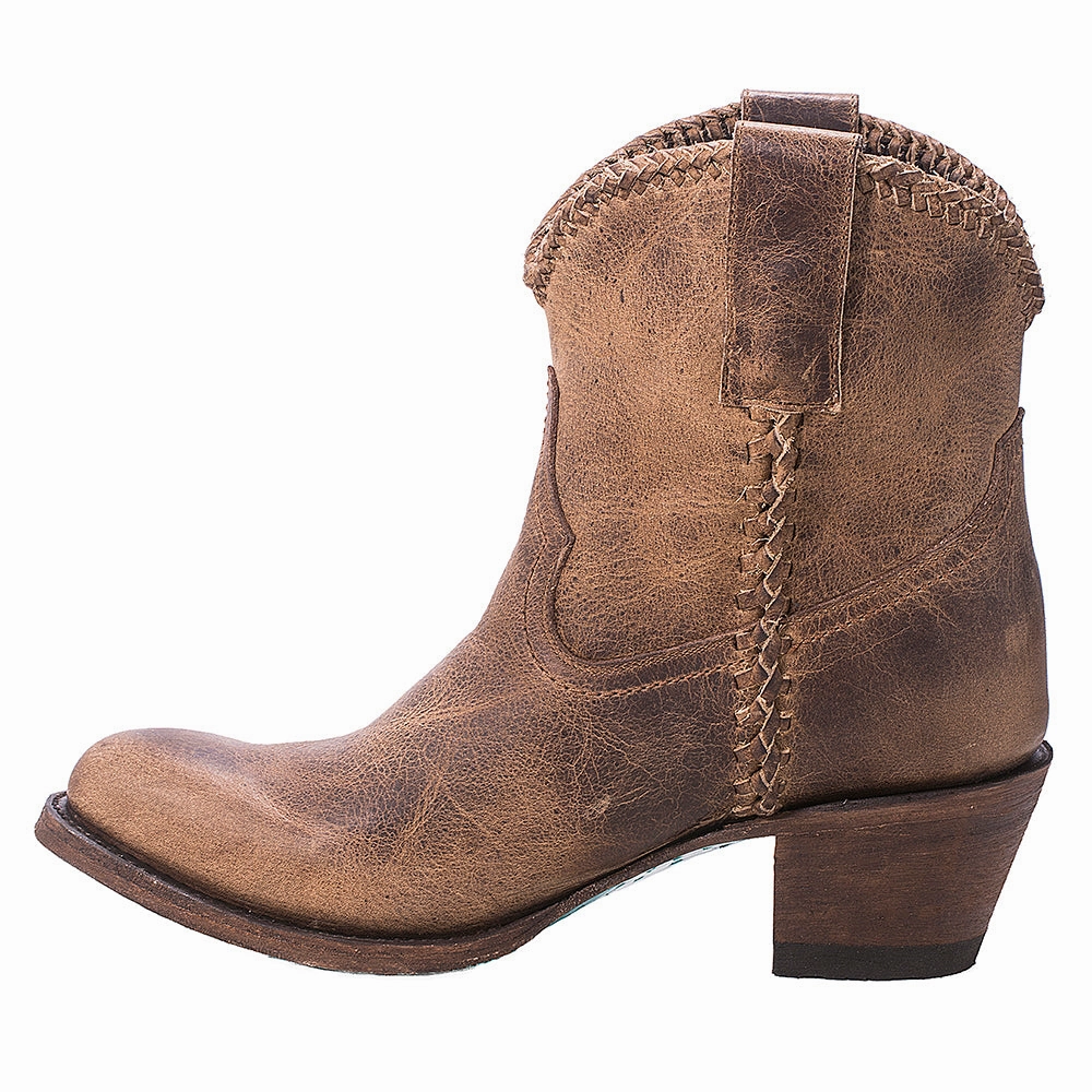 Plain Jane Braided Round Toe Cowboy Bootie Rain Shield