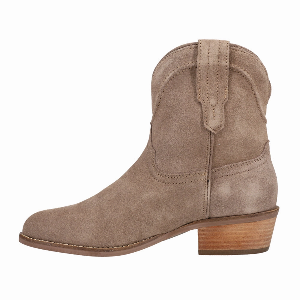 Crisp Finish Tumbleweed Roper Round Toe Pull On Cowboy Booties