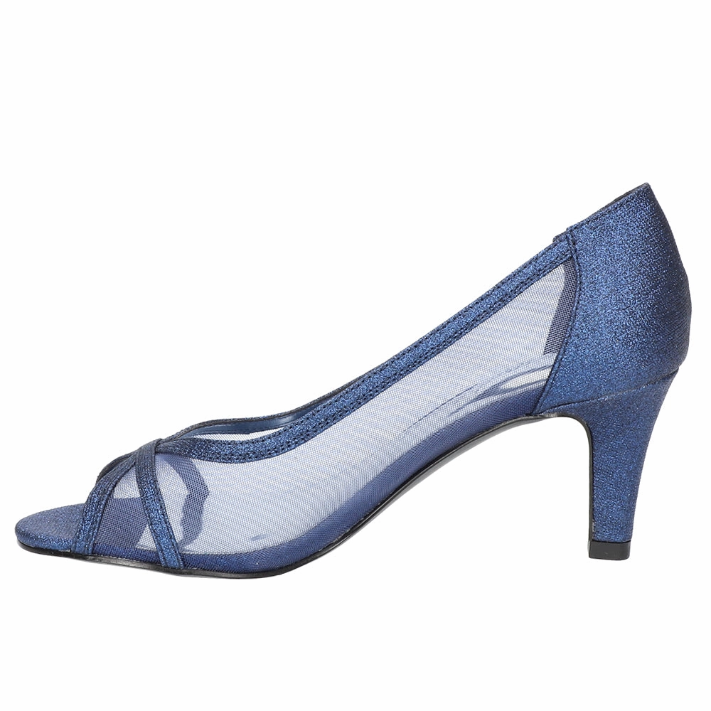 Mobility Ready Picaboo Glitter Peep Toe Evening Pumps