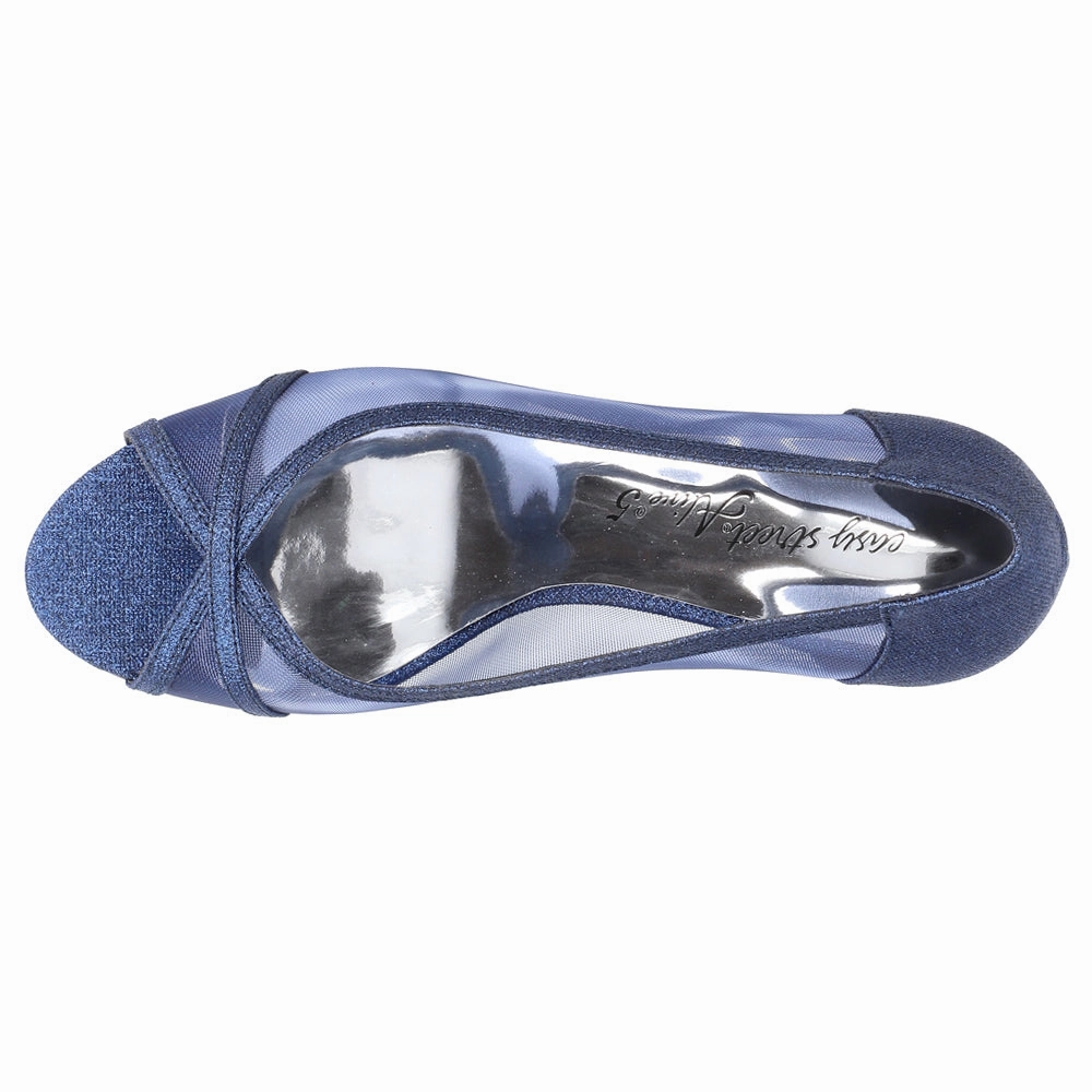 Picaboo Glitter Peep Toe Evening Pumps Seamless Style Soft ankle padding