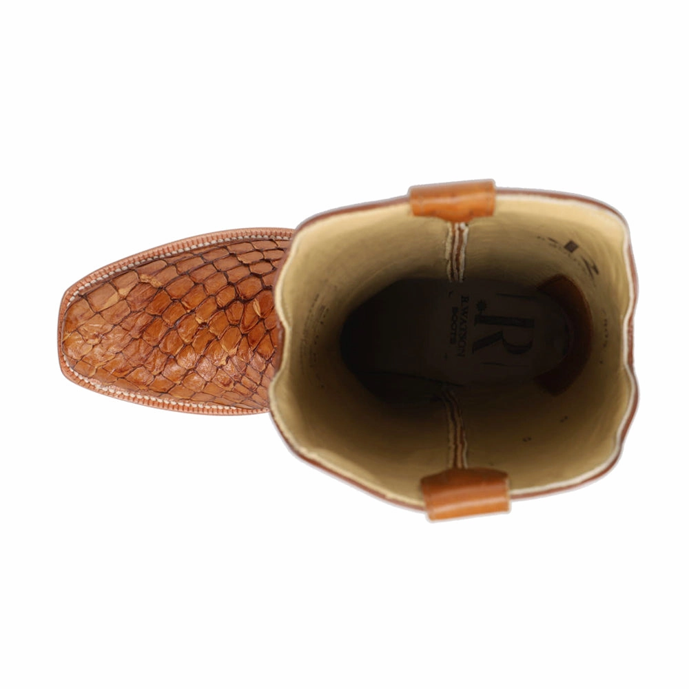 Elastic Collar Fit toddlers - specific features Pirarucu Embroidered Narrow Square Toe Cowboy Boots