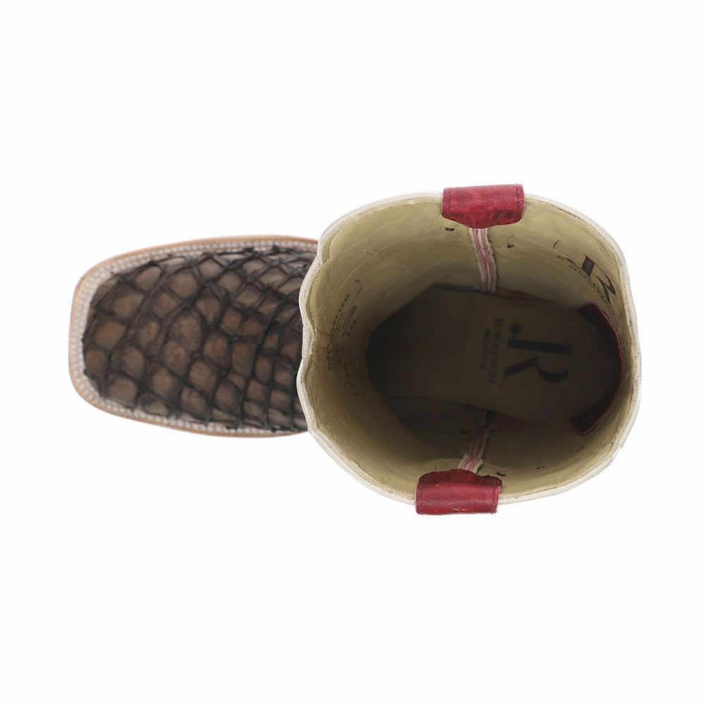 Brand lowest Pirarucu Embroidered Wide Square Toe Cowboy Boots