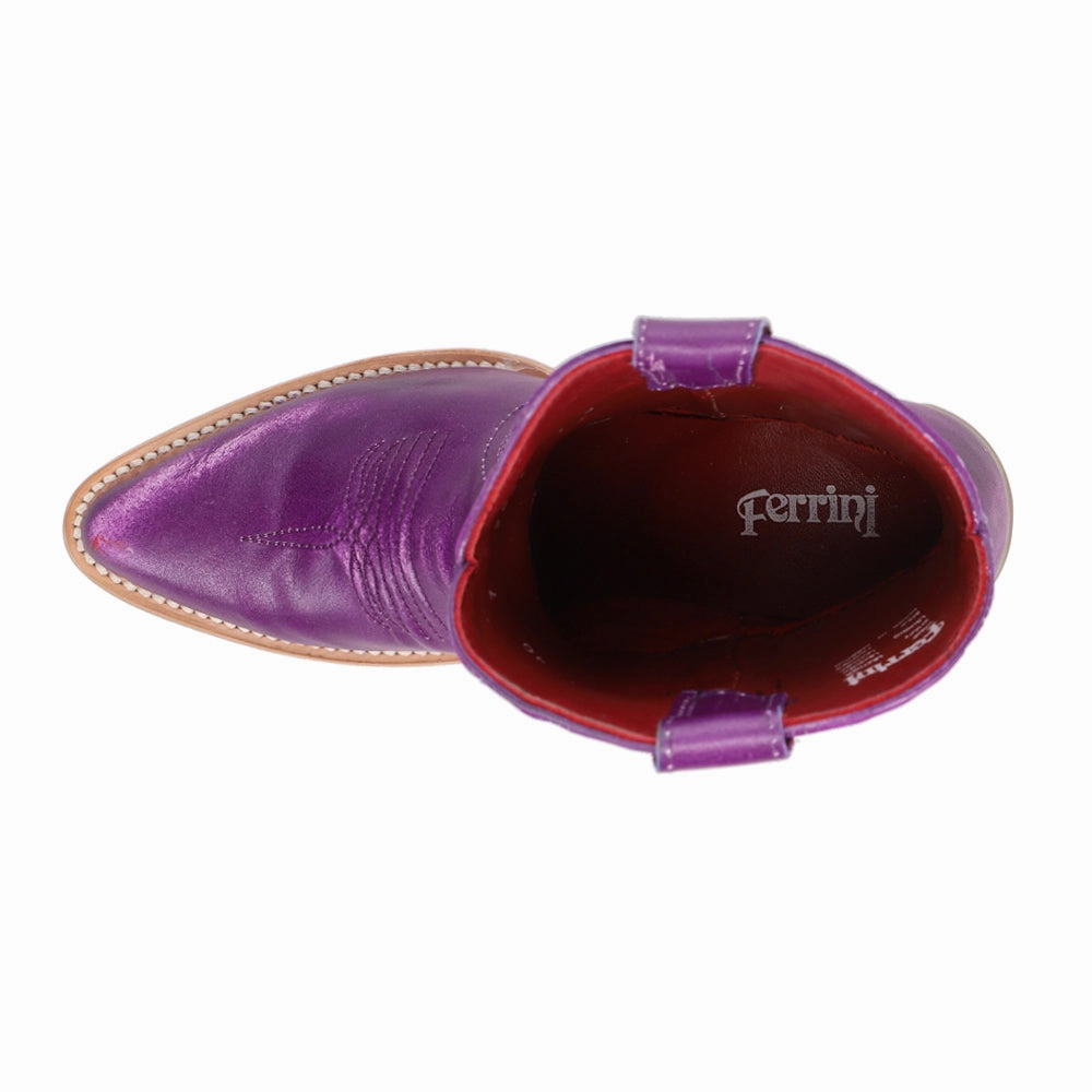 Pixie Embroidered Pointed Toe Pull On Cowboy Booties Flex Groove Technology