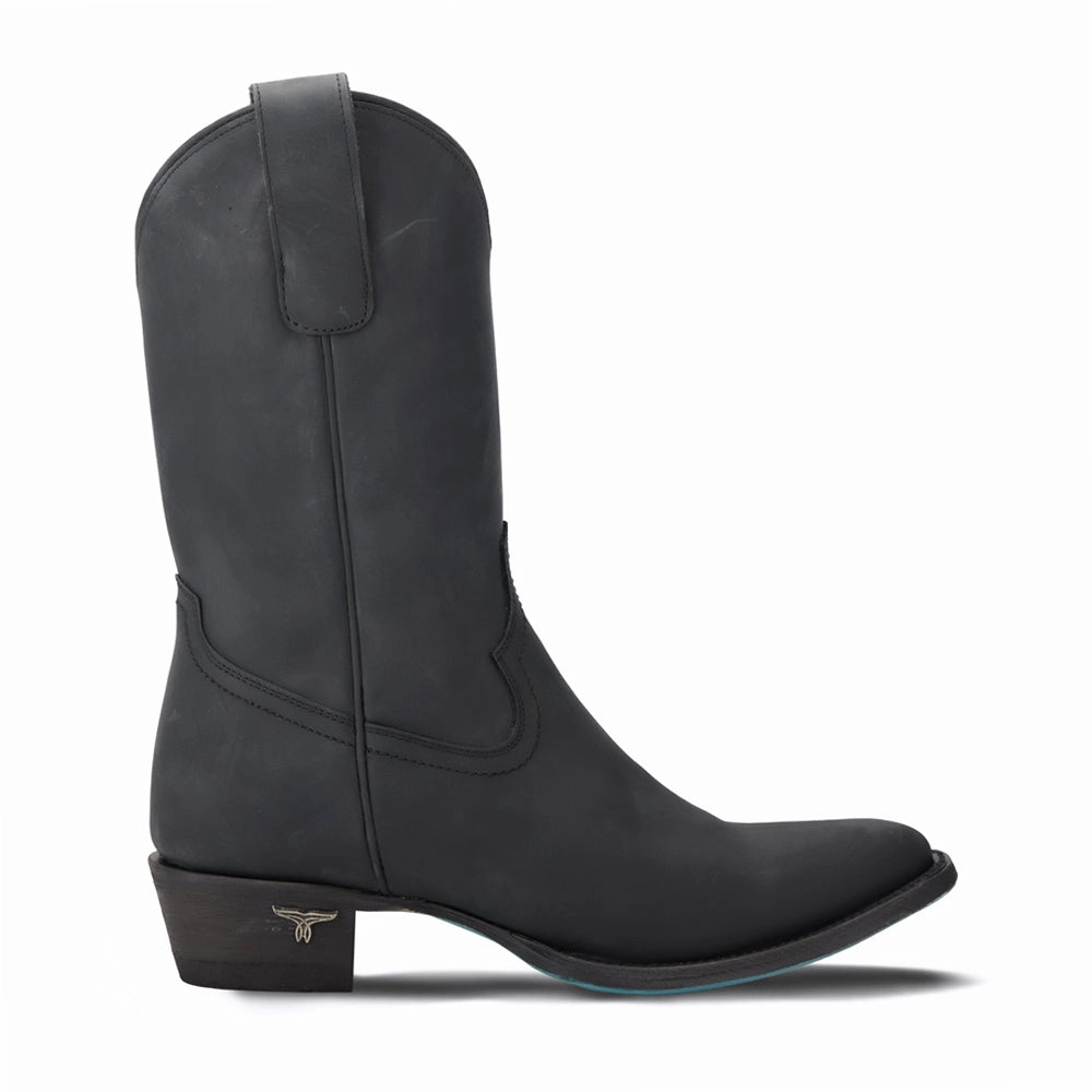 Subtle Finish Plain Jane Round Toe Midi Zippered Cowboy Boot