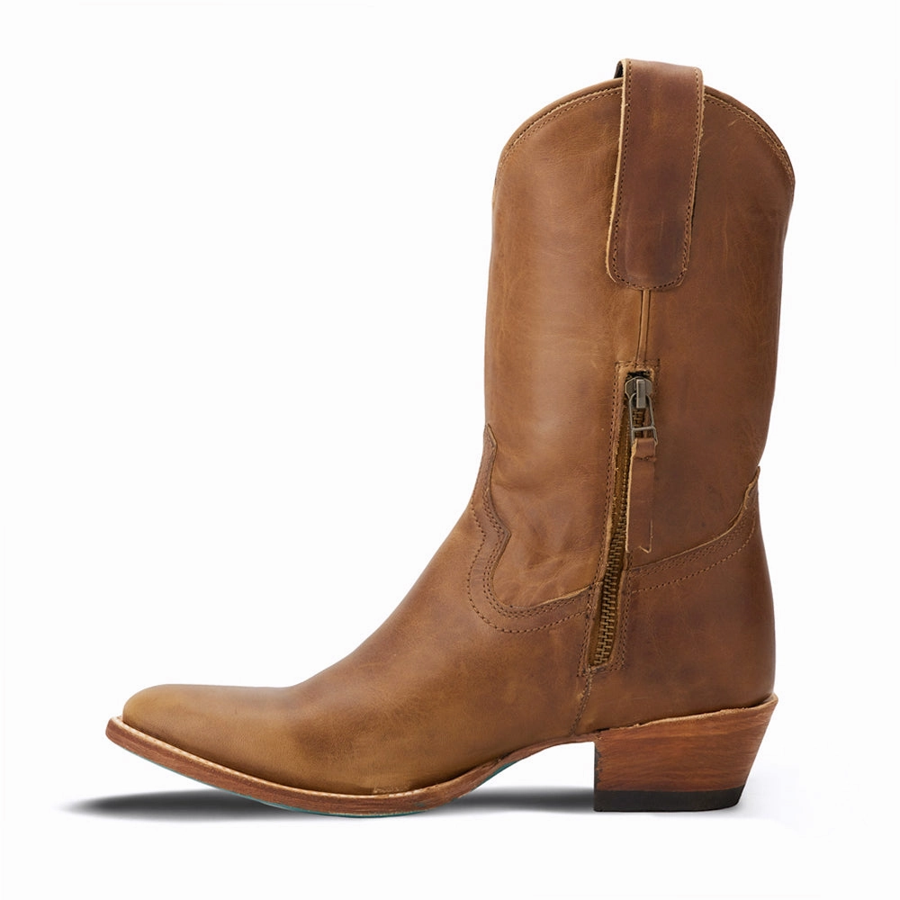 Secure And Comfortable Plain Jane Round Toe Midi Zippered Cowboy Boot