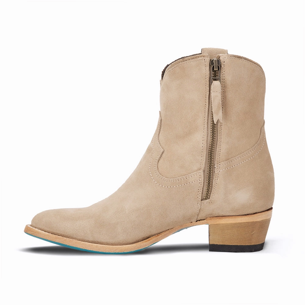 Wide Cut Plain Jane Zippered Round Toe Cowboy Bootie