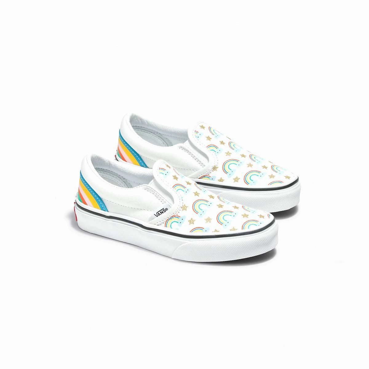 Hyper Elastic Foam Abrasion Free Seams Kid's Classic Slip-On 'Rad Rainbow'