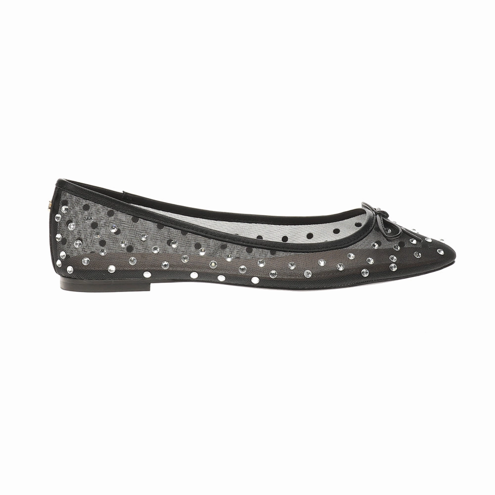 Sadie Rhinestone Ballet Flats Breathable Perforated Detail