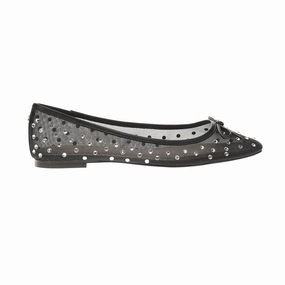 Sadie Rhinestone Ballet Flats Breathable Perforated Detail