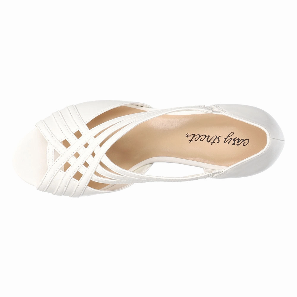 Foot Hug Corporate Formal Oceana Peep Toe Kitten Heel Pumps