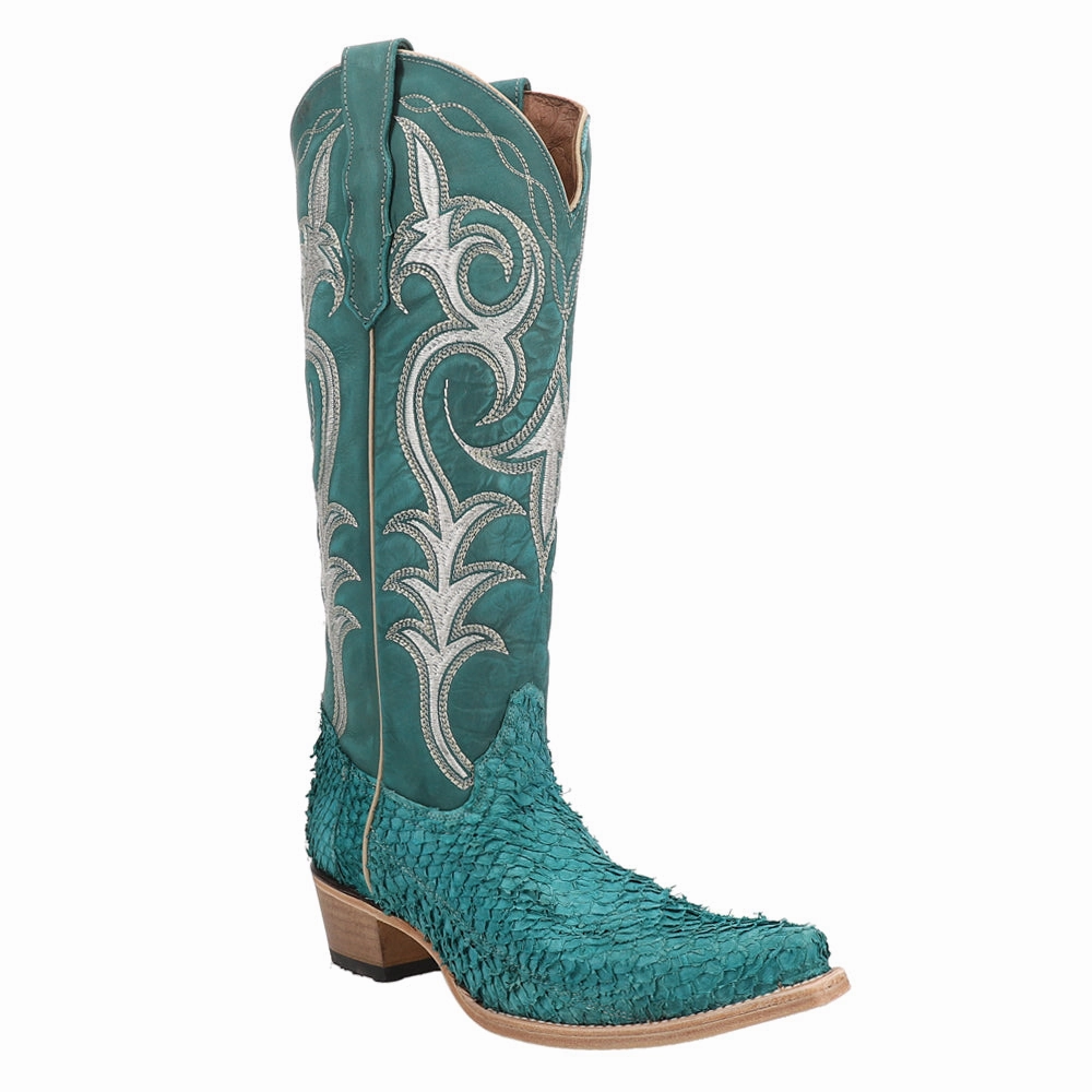 Fish Embroidered Snip Toe Cowboy Boots easy to remove