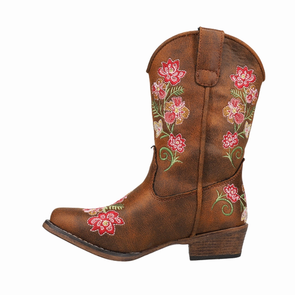 Juliet Embroidery Snip Toe Cowboy Boots (Little Kid-Big Kid) Nature Ready Fall Ready
