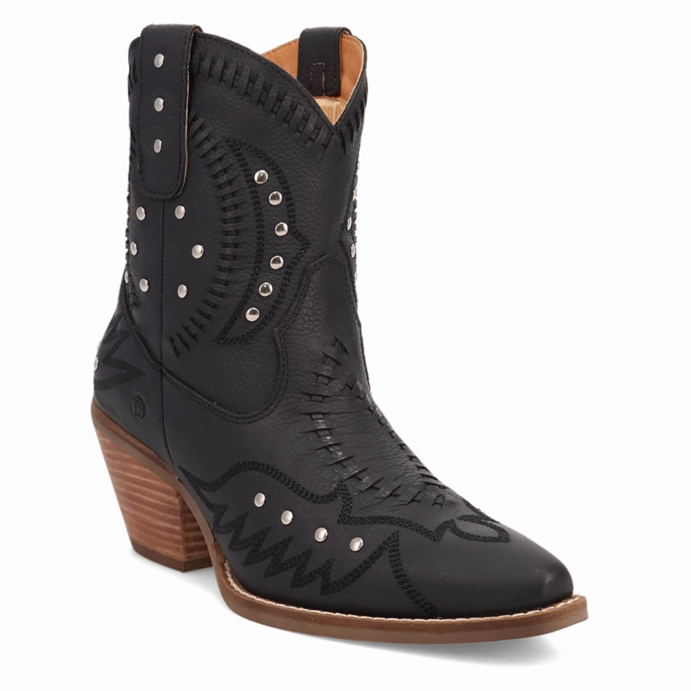 High Shaft Precious Embroidered Studded Snip Toe Cowboy Booties