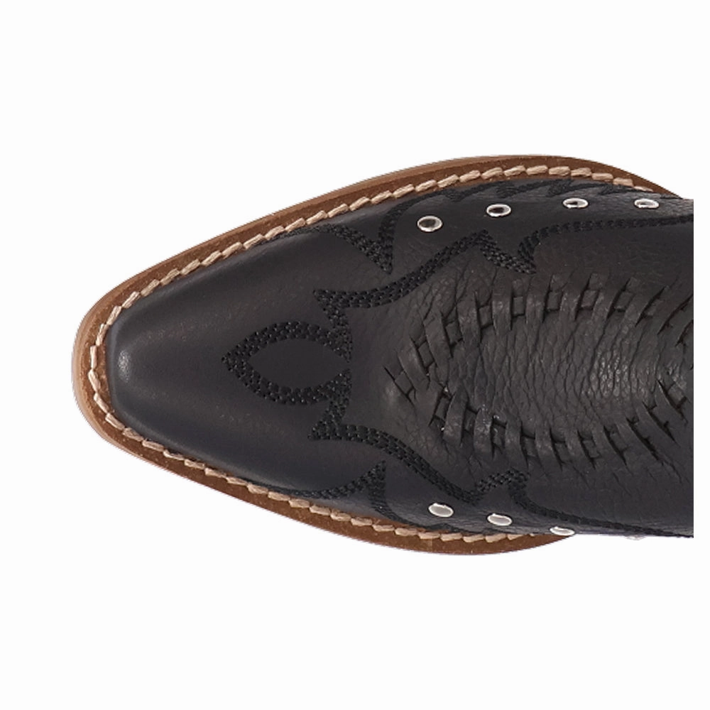 Long Travel Comfort Lining Hiking Trails Precious Embroidered Studded Snip Toe Cowboy Booties