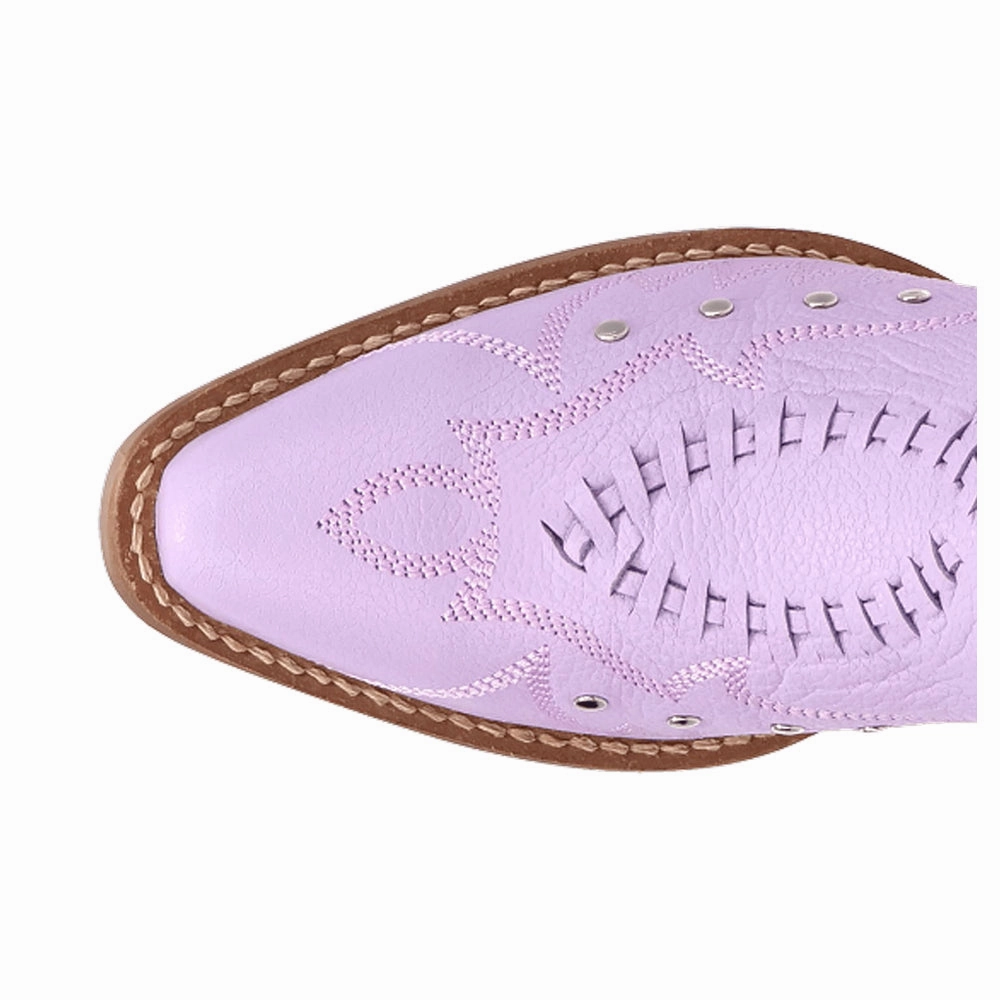 Precious Embroidered Studded Snip Toe Cowboy Booties Comfort Ankle Support Low Profile Rough Terrain