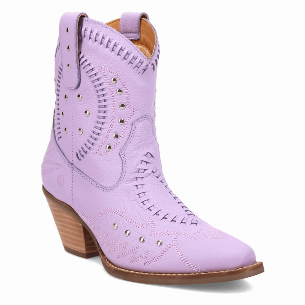 Precious Embroidered Studded Snip Toe Cowboy Booties Cushioned Base Easy Fit