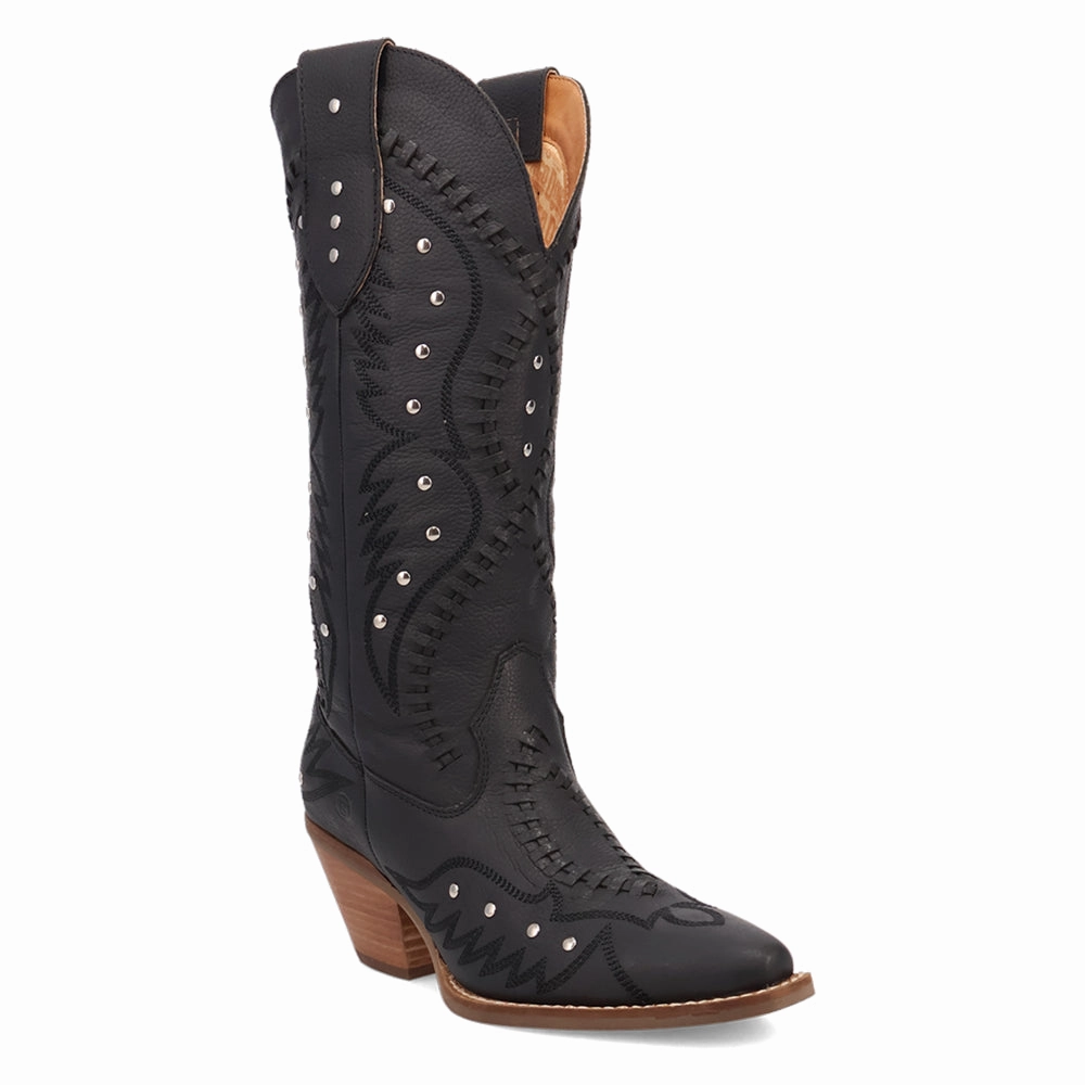 Feather Light Backcountry Camper Pretty N' Pink Embroidered Studded Snip Toe Cowboy Boots