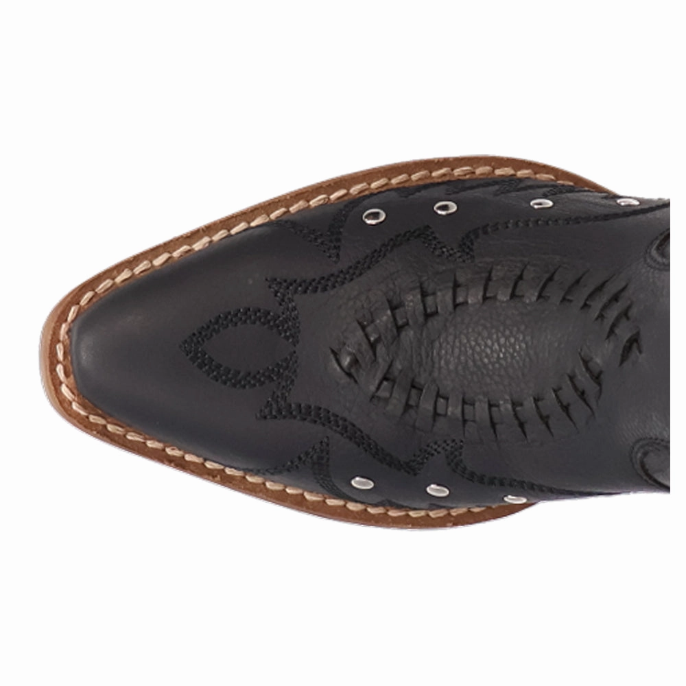 Pretty N' Pink Embroidered Studded Snip Toe Cowboy Boots Flexible Frame Rural Traveler