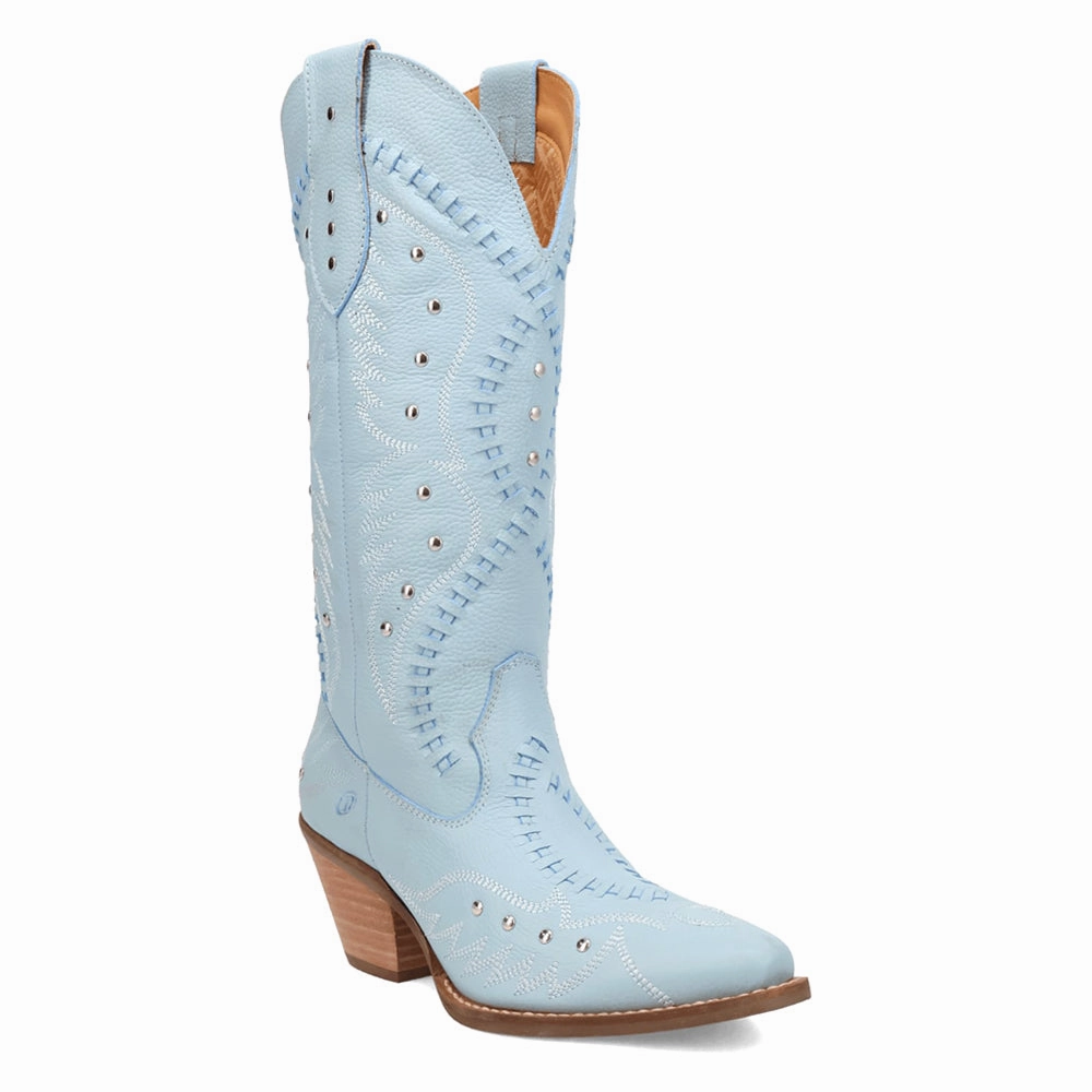 Suede Surface Pretty N' Pink Embroidered Studded Snip Toe Pull On Cowboy Boots