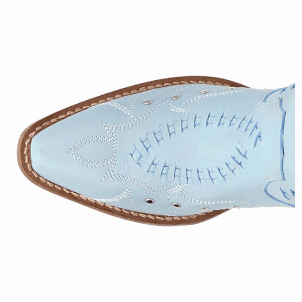 Pretty N' Pink Embroidered Studded Snip Toe Pull On Cowboy Boots Padded Interior Nature Lover