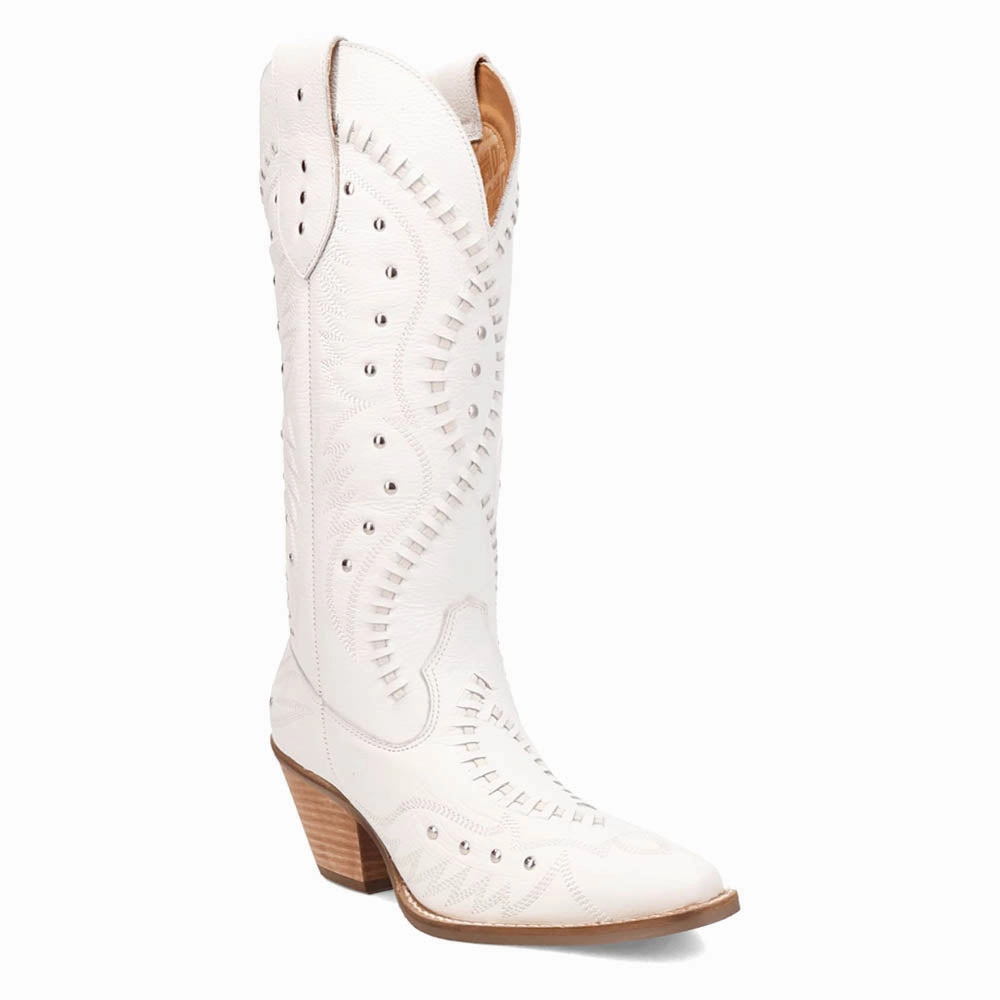 Pretty N' Pink Embroidered Studded Snip Toe Pull On Cowboy Boots Rugged Built Hiking Trails Flexible Ankle Support