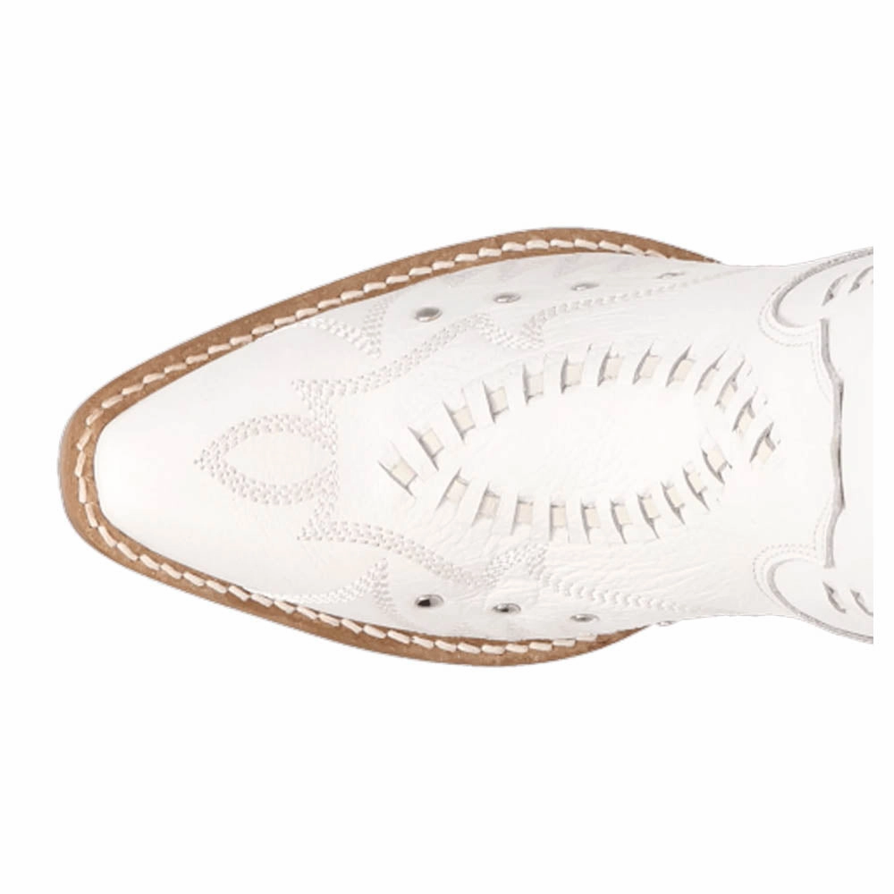 Pretty N' Pink Embroidered Studded Snip Toe Pull On Cowboy Boots Lace Up Style