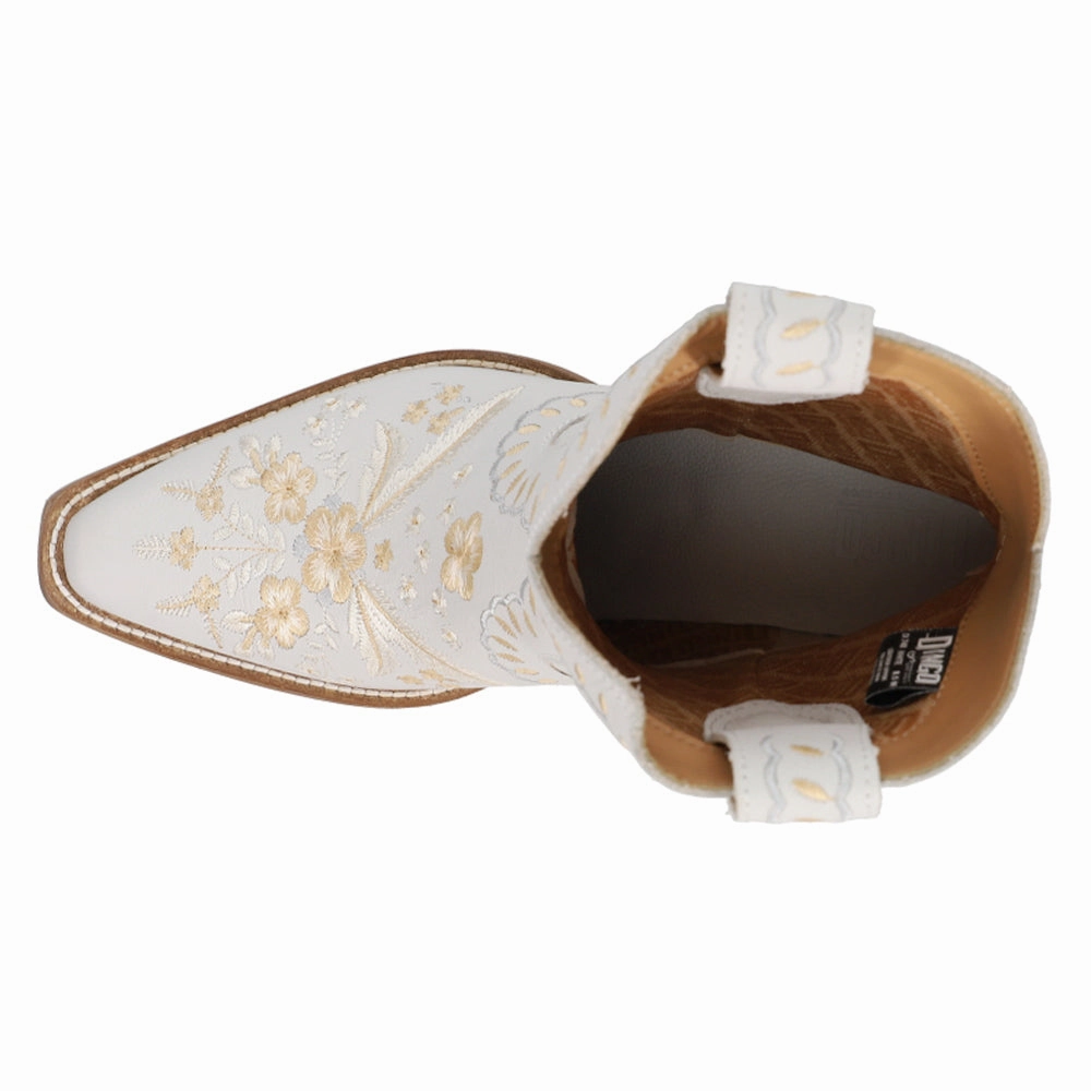 Padded Interior Snow Trekker Grippy Outsole Rainy Day Commuter Primrose Floral Embroidered Snip Toe Cowboy Booties