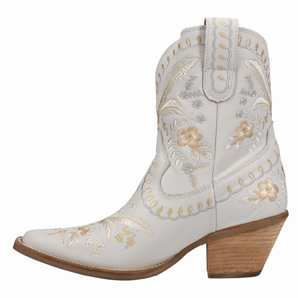 Primrose Floral Embroidered Snip Toe Cowboy Booties Rainy Day Seamless Fit