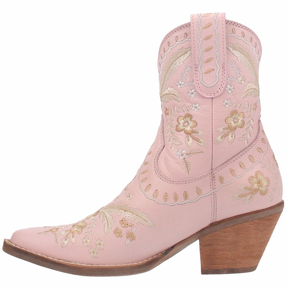 Primrose Floral Embroidered Snip Toe Cowboy Booties Feather Light Outdoor Trek