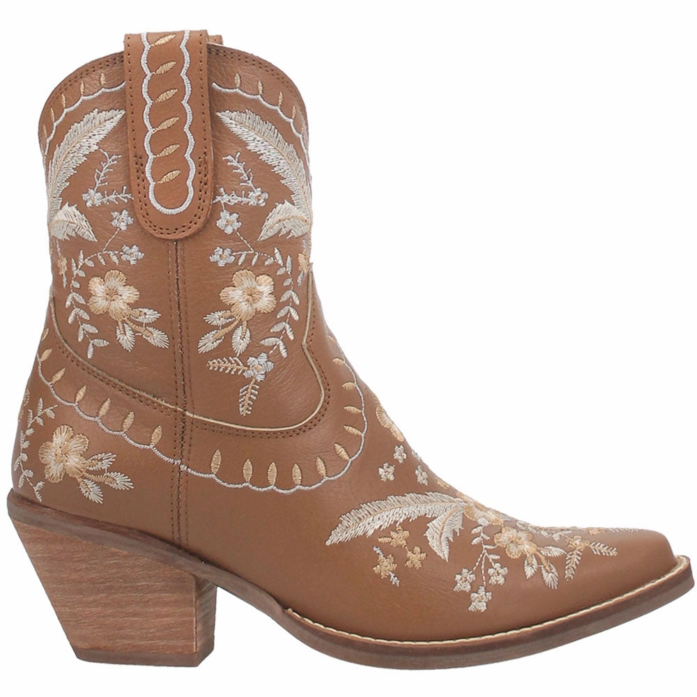 Wool blend Primrose Floral Embroidered Snip Toe Cowboy Booties