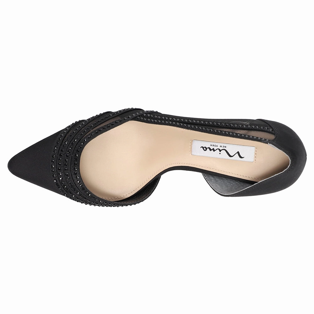 Noreen Rhinestone Pointed Toe Evening Pumps Fine Work Movement Control