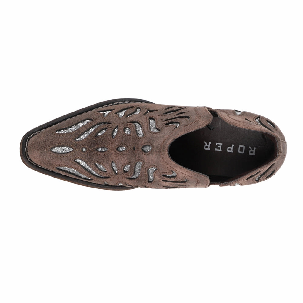 Ava Glitz Glitter Underlay Snip Toe Cowboy Booties Training Ground Thermal Core Snow Trekker