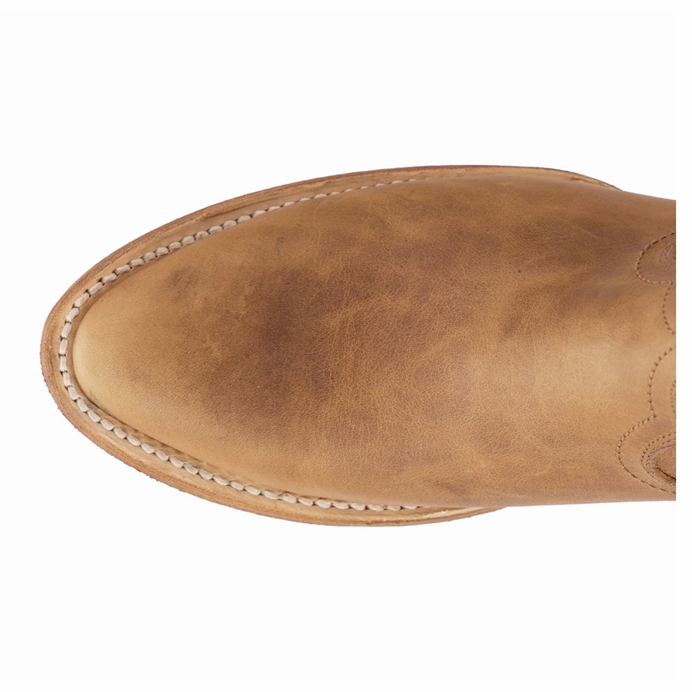 Plain Jane Zippered Round Toe Cowboy Bootie Slip   On Style