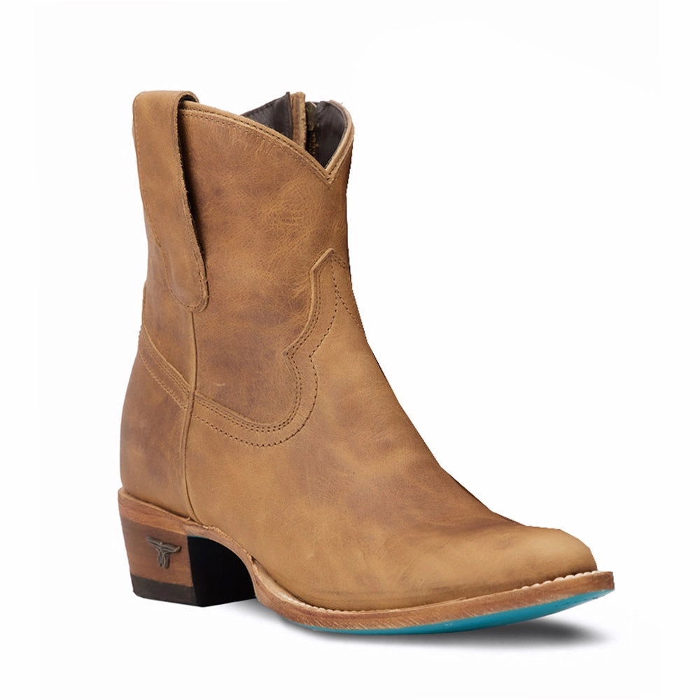 Plain Jane Zippered Round Toe Cowboy Bootie Comfort Buckles Distressed finish