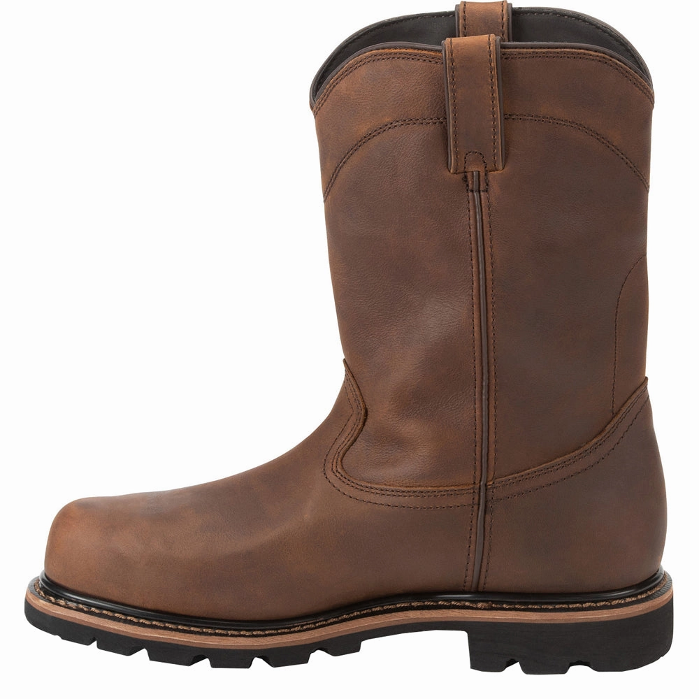 Leather Stitch Free Construction Pulley 10 Inch Waterproof Met Guard Composite Toe Work Boots