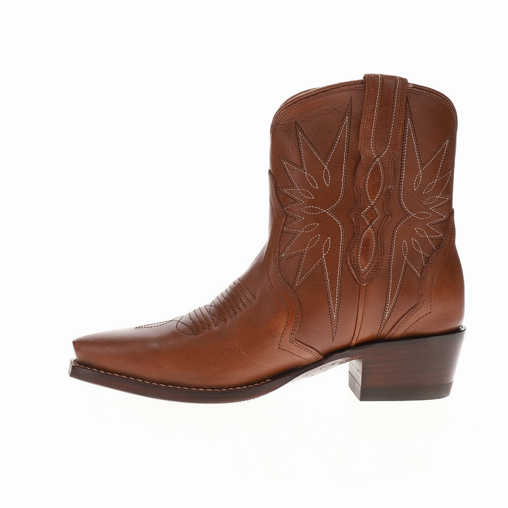 The Lynn Snip Toe Cowboy Booties Textile