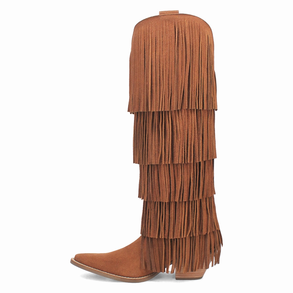 Energy Return Midsole Wild Child Fringe Snip Toe Pull On Cowboy Boots