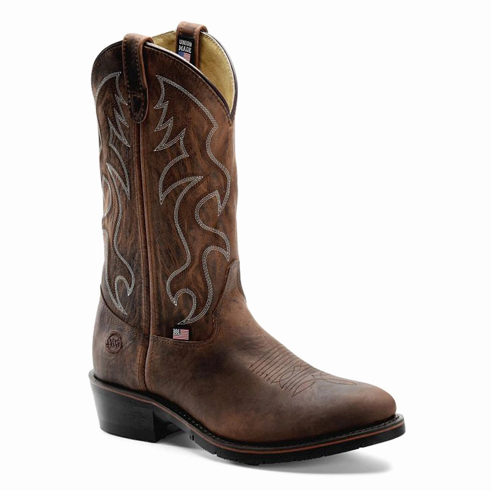 Robert AG7 12 Inch Embroidered Slip Resistant Soft Toe Work Boots Lightweight TPU Plate Pressure Distribution System