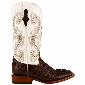 Rancher Caiman Print Embroidered Square Toe Cowboy Boots Everyday Protection Low Profile Cold Climate