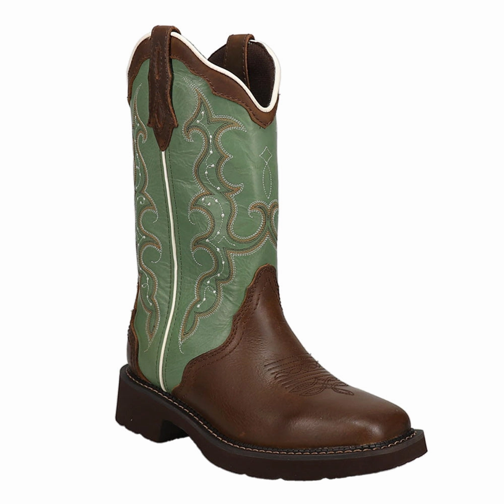 Raya Embroidered Square Toe Cowboy Boots Casual Footwear Zip Closure