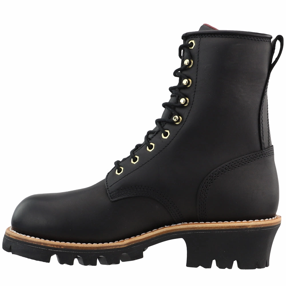 Paladin 8 Inch Waterproof Insulated Steel Toe Logger Lace Up Work Boots Odor Neutralizing Fibers Seamless Interior Lining