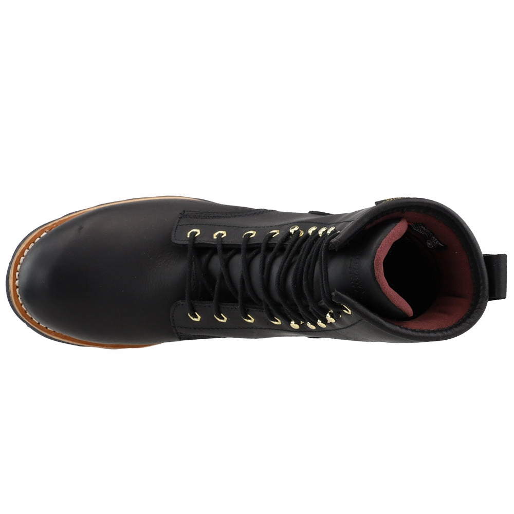 men's large teenagers' Paladin 8 Inch Waterproof Insulated Steel Toe Logger Lace Up Work Boots