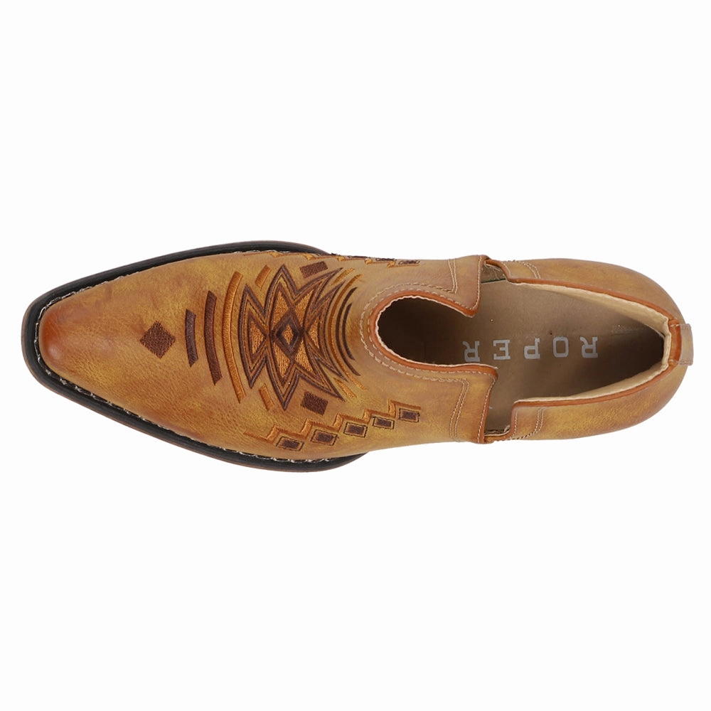 Ava Aztec Southwest Embroidered Snip Toe Cowboy Booties Adventure Ready Classic Core