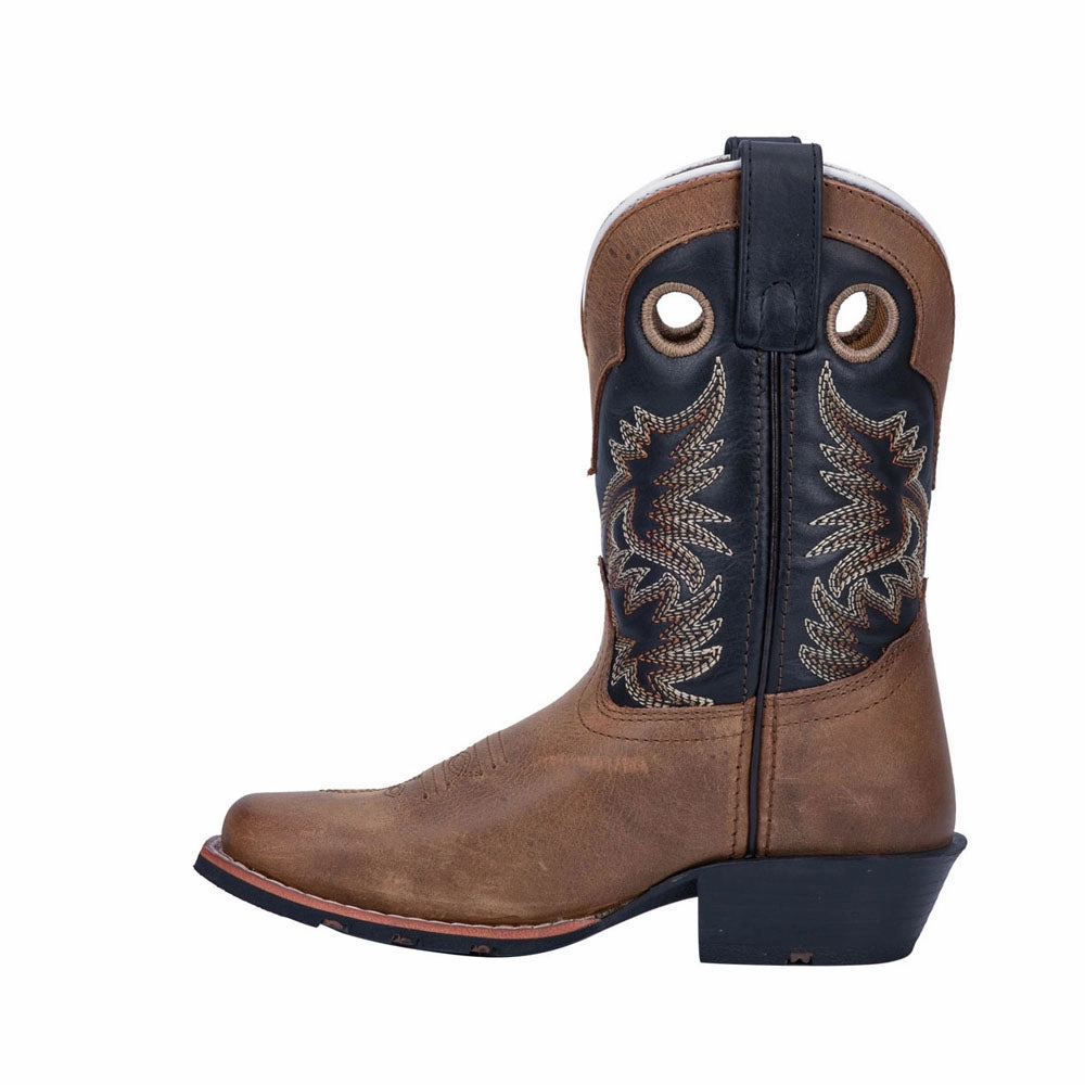 Insulated Cold Climate Rugged Built Comfort Seeker Rascal Embroidered Square Toe Cowboy Boots (Big Kid)